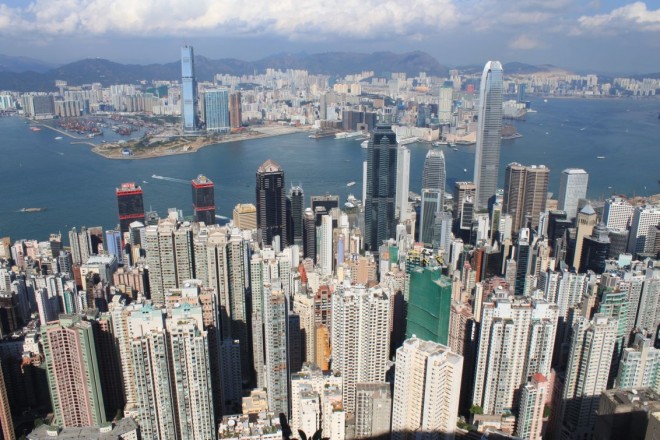 Hong Kong vom Peak (Lugard Raod) aus gesehen